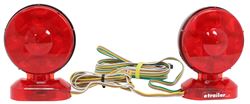 Magnetic LED Tow Light Kit - Weatherproof - Red Lens - 20' Wiring Harness - Qty 2 - TLL21RK