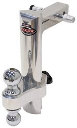 Trimax Adjustable Ball Mount w Receiver Lock - 12" Drop - Dual Ball - Keyed Alike - Aluminum - TMX24QR
