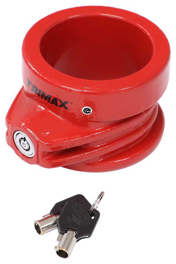Trimax King Pin Lock for 5th Wheel Trailers - Collar Style - Hardened Steel - Red - TMX36RR