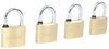 universal application padlock trimax solid brass padlocks - 7/8 inch wide 1/4 shackle qty 4