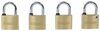 universal application padlock trimax solid brass padlocks - 7/8 inch wide 1/4 shackle qty 4