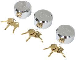 Trimax Puck Locks for Trailer Door Hasps - 3/8" Shackle - Steel - Chrome - Qty 3 - TMX73FR