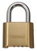 universal application padlock trimax 1-1/4 inch solid brass resettable combination - 5/16 diameter shackle