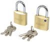 universal application padlock 3/8 inch diameter trimax solid brass padlocks - 3/4 wide shackle dual locking qty 2
