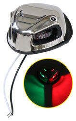 LED Boat Navigation Light - Deck Mount - Green and Red - Stainless Steel Cover
