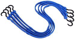 Perfect Bungee Adjustable Bungee Cords - Nylon S-Hooks - 36" Long - Blue - Qty 4 - TP29QR