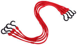 Perfect Bungee Adjustable Bungee Cords - Nylon S-Hooks - 36" Long - Red - Qty 4 - TP56QR