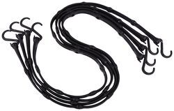 Perfect Bungee Adjustable Bungee Cords - Nylon S-Hooks - 48" Long - Black - Qty 4 - TP86QR