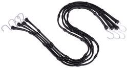 Perfect Bungee Adjustable Bungee Cords - Steel S-Hooks - 48" Long - Black - Qty 4 - TP96QR