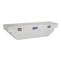 UWS Angled Truck Bed Toolbox - Crossover Style - 7 cu ft - Bright Aluminum