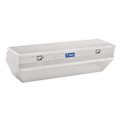 UWS Truck Bed Chest - Wedge Series - Offset Lid - Notched Box - 10.4 cu ft - Bright Aluminum - UWS01030