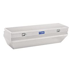 UWS Truck Bed Chest - Wedge Series - Offset Lid - Notched Box - 10.4 cu ft - Bright Aluminum