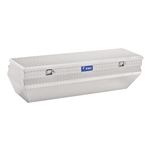 UWS Truck Bed Chest - Wedge Series - Offset Lid - Notched Box - 10.4 cu ft - Bright Aluminum