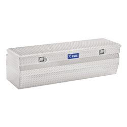 UWS Truck Bed Chest - Wedge Series - Offset Lid - 8.2 cu ft - Bright Aluminum