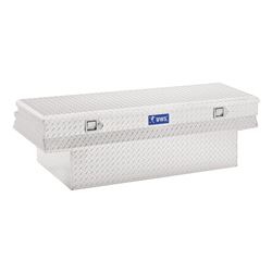 UWS Truck Bed Chest - Wedge Series - Offset Lid - Notched Box - 11 cu ft - Bright Aluminum