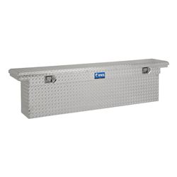 UWS Deep Low Profile Truck Bed Toolbox - Narrow Crossover - Slim Line - 6.1 cu ft - Bright Aluminum
