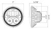 headlight light assembly vortex conversion kit - sealed beam to led w/ halo ring 7 inch round black