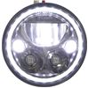headlight light assembly vortex conversion kit - sealed beam to led w/ halo ring 7 inch black chrome