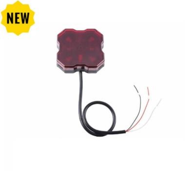 Diode Dynamics Stage Series Single-Color LED Rock Light with 3-Wire Pigtail in Red.