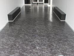 Marble pattern flooring on trailer.  